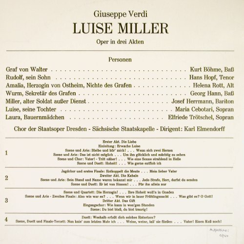 Verdi,Giuseppe: Luisa Miller, in drei Akten,vg+/vg+, LM(LM 1-4), A, Foc,  - 2LP - L1891 - 4,00 Euro