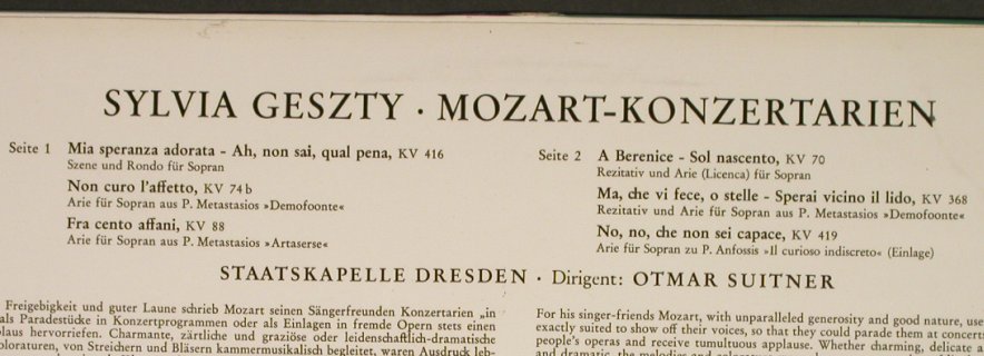 Geszty,Sylvia: Mozart-Konzertarien, vg+/vg+, Telefunken(SLT 43 121-B), D, 1970 - LP - L1898 - 3,00 Euro