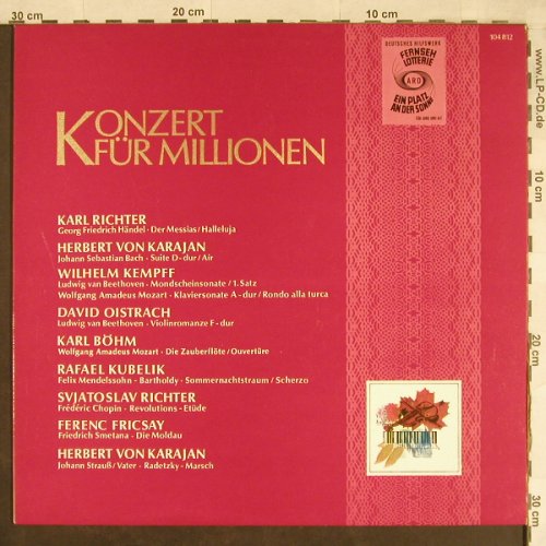 V.A.Konzert Für Millionen: Richter, Karajan, Kempff..., D.Gr./Fernsehlotterie(104 812), D, 1961 - LP - L1919 - 5,00 Euro