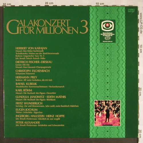V.A.Galakonzert Für Millionen: 3-Karajan,Fischer-Dieskau,Eschenbac, D.Gr./Fernsehlotterie(643 007), D, 1968 - LP - L1921 - 4,00 Euro