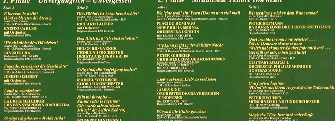 V.A.Goldenes Tenor-Staralbum: Caruso, Kiepura..Carreras, Foc, Parnass(42 413 5), D, 1985 - 2LP - L1922 - 7,50 Euro