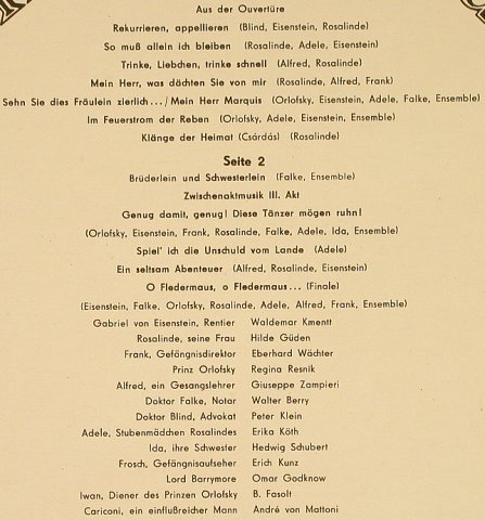 Strauß,Johann: Die Fledermaus-Operettenquerschnitt, Eterna(8 25 532), DDR, 1973 - LP - L1931 - 5,00 Euro