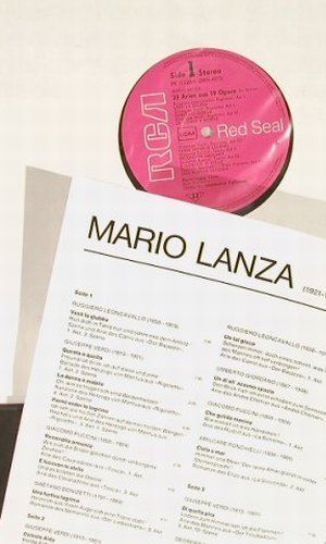 Lanza,Mario: 25 Arien Aus 19 Opern, Box, RCA Red Seal(RK 11 529/1-2), D, 1972 - 2LP - L1962 - 7,50 Euro
