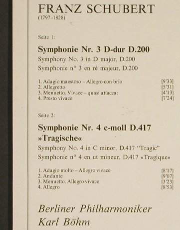 Schubert,Franz: Sinfonien Nr.3 & 4, Deutsche Grammophon(2530 526), D, 1973 - LP - L1974 - 6,00 Euro
