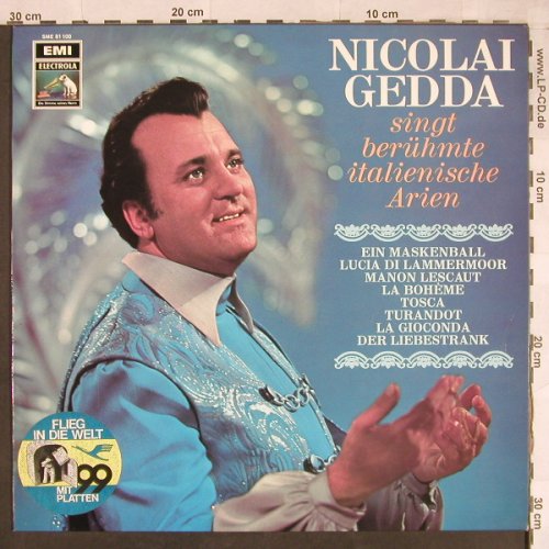 Gedda,Nicolai: Berühmte Italienische Arien, EMI Electrola(SME 81 100), D,  - LP - L1981 - 7,50 Euro