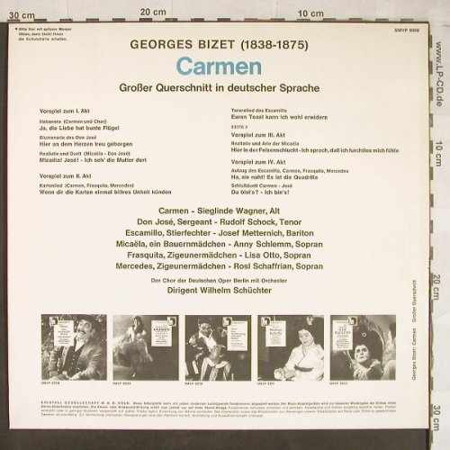Bizet,Georges: Carmen-Gr.Querschnitt in deutsch, Volksplatte(SMVP 8009), D,  - LP - L1987 - 6,00 Euro