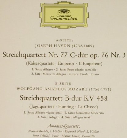 Haydn,Joseph / Mozart: Kaiserquartett / Jagdquartett, D.GR.(138 886), D,  - LP - L1991 - 5,00 Euro