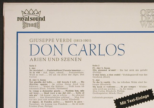 Verdi,Giuseppe: Don Carlos - Arien und Szenen,ital., Decca(SXL 20 555-B), D,  - LP - L2038 - 7,50 Euro