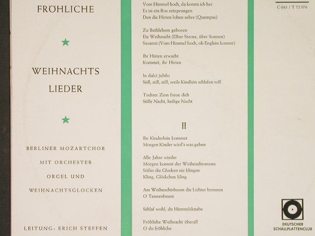 Berliner Mozartchor / Erich Steffen: O Du Fröhliche..., Deutscher Schallplattenc(C 043), D, Ri,  - 10inch - L2057 - 5,00 Euro
