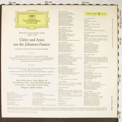 Bach,Johann Sebastian: Johannes-Passion-Chöre und Arien, D.Gr.(LPEM 19 260), D, 1962 - LP - L2151 - 9,00 Euro