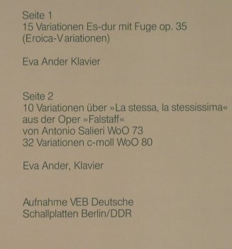 Beethoven,Ludwig van: Variationen es-dur m.Fuge op.36, Contona music 15(LP 7713), D, 1977 - LP - L2184 - 9,00 Euro