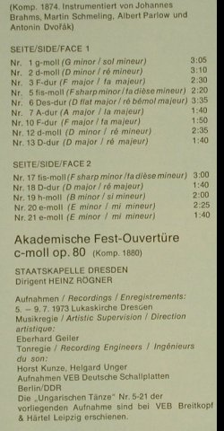 Brahms,Johannes: Ungarische Tänze, Eurodisc(38 128 5), D, ClubEd.,  - LP - L2255 - 5,00 Euro