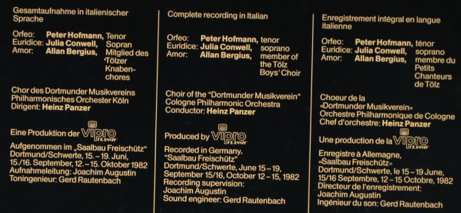 Gluck,Christoph Willibald: Orfeo ed Euridice, Box, Vipro Classic/Metronome(0180.088), D, 1983 - 3LP - L2313 - 9,00 Euro