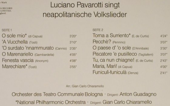 Pavarotti,Luciano: O Sole Mio, neapolit. Volklieder, Decca(6.42574 AS), D, 1979 - LP - L2345 - 6,00 Euro