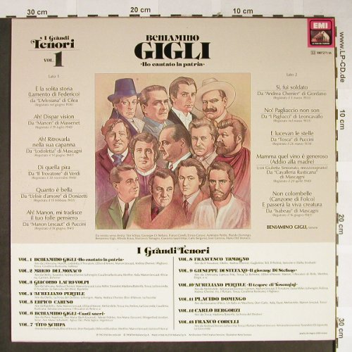 Gigli,Beniamino: Ho Cantato La Patria, EMI(1007271,Mono), I, Ri, 1984 - LP - L2365 - 6,00 Euro