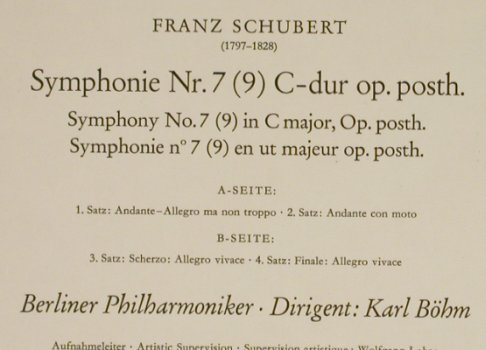 Schubert,Franz: Sinfonie Nr.7(9) Op.Posth., D.Gr.(138 877), D, 1963 - LP - L2370 - 5,00 Euro