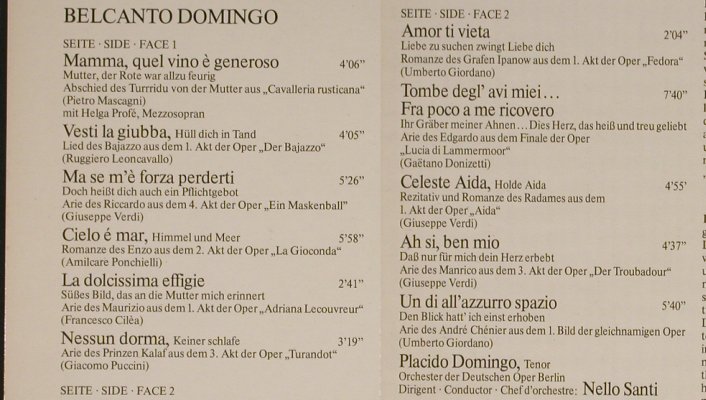 Domingo,Placido: Belcanto Domingo '1968, Ri, Teldec(6.42954 AG), D,  - LP - L2383 - 5,00 Euro