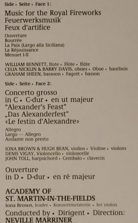 Händel,Georg Friedrich: Feuerwerksmusik/Concerto Grosso, Philips(46 362 0), D,Club.Ed., 1980 - LP - L2434 - 5,00 Euro