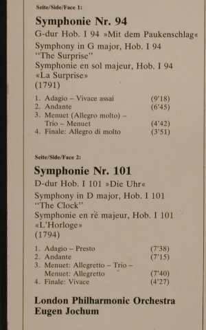 Haydn,Joseph: Sinfonien Nr.94 & 101, Deutsche Grammophon(2530 628), D, 1973 - LP - L2460 - 6,00 Euro