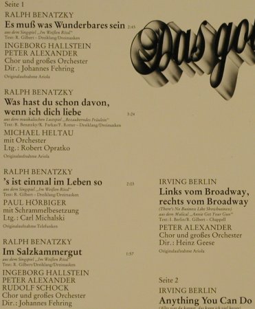 V.A.Das goldene Operetten Archiv:  3  - B - Ralph Benatzky, Mercato(29 302 0), D, 1982 - LP - L2487 - 5,50 Euro