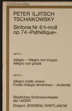 Tschaikowsky,Peter: Sinfonie Nr.6 h-moll op.74, Melodia/Eurodisc(61 574), D,Club Ed.,  - LP - L2555 - 9,00 Euro