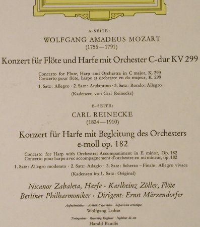Mozart,Wolfgang Amadeus/C.Reinecke: Konzert f.Flöte&HarfeKV299/Konzert, D.Gr.(SLPM 138 853), D, Ri, 1963 - LP - L2558 - 6,00 Euro