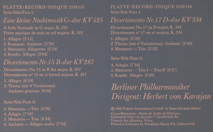 Mozart,Wolfgang Amadeus: Divertimenti & Serenaden 2,Foc, D.Gr. Privilege(2726 032), D, Ri, 1968 - 2LP - L2574 - 7,50 Euro