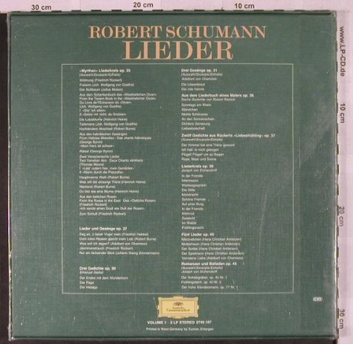 Schumann,Robert: Lieder Vol.1, Box, FS-New, Deutsche Gramophon(2740 167), D,  - 3LP - L2617 - 15,00 Euro