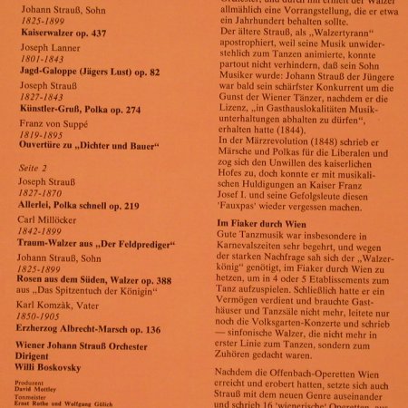 Boskovsky,Willi &Wiener StraussOrch: Musik aus Wien 3.Folge, EMI(C 063-02 388), D, 1973 - LP - L2672 - 5,50 Euro