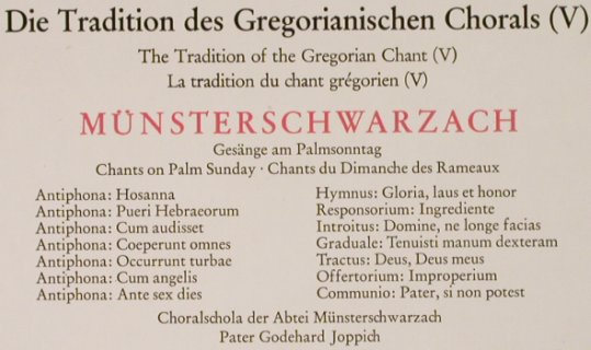 Choralschola Münsterschwarzach: Gregorianischer Choral (V), Foc, Archiv(2533 320), D, 1976 - LP - L2710 - 7,50 Euro