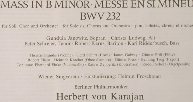 Bach,Johann Sebastian: h-moll-Messe, Box, BWV 232, D.Gr.(2740 112), D,  - 3LP - L2715 - 17,50 Euro