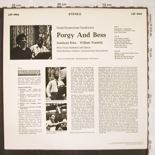 Gershwin,George: Porgy and Bess- Great Scenes from, RCA(LSP-9966), D,  - LP - L2731 - 6,00 Euro