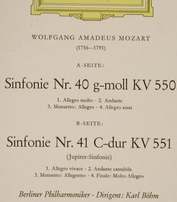 Mozart,Wolfgang Amadeus: Sinfonien Nr.40 & 41, D.Gr.(138 815 SLPM), D,  - LP - L2735 - 9,00 Euro