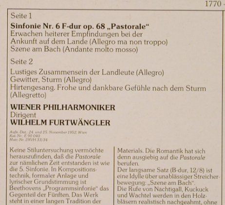 Beethoven,Ludwig van: Sinfonie Nr.6 - Pastorale, (1952), EMI/Dacapo(1008071), D, Ri,  - LP - L2792 - 7,50 Euro