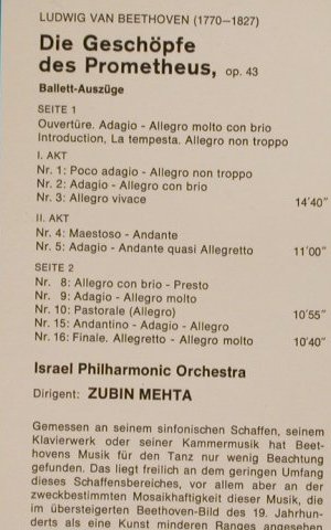 Beethoven,Ludwig van: Die Geschöpfe des Prometheus,Auszüg, Decca Meister der Musik(SMD 1341 AN), D, Ri, 1969 - LP - L2809 - 6,00 Euro