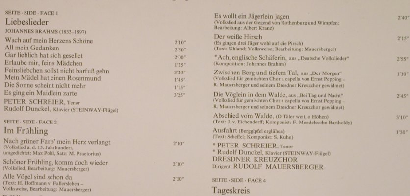 Schreier,Peter & Dresdner Kreuzchor: Deutsche Volkslieder, Foc, Telefunken(6.48085 DT), D, 1975 - 2LP - L2817 - 7,50 Euro
