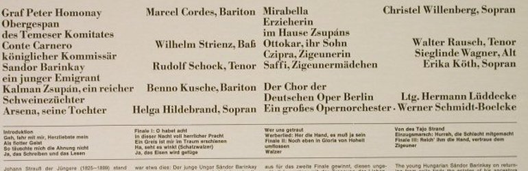 Strauss,Johann: Der Zigeunerbaron-Gr.Querschnitt, EMI Electrola(C 061-28 185), D,  - LP - L2851 - 5,50 Euro