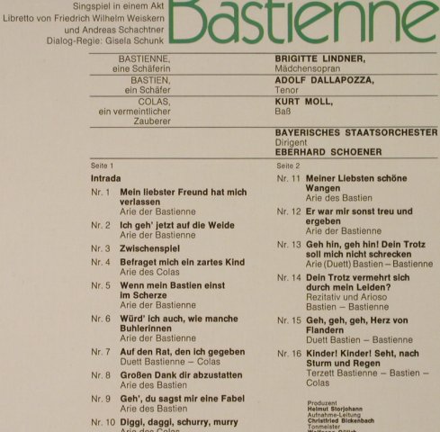 Mozart,Wolfgang Amadeus: Bastien und Bastienne, Foc, Club.Ed, EMI(29 654-1), D, 1976 - LP - L2882 - 7,50 Euro