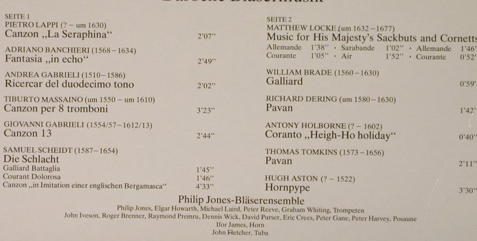 V.A.Barocke Bläsermusik: Gabrieli,Scheidt, Locke,Holborne, Decca(6.42252 AS), D, 1977 - LP - L3029 - 5,00 Euro
