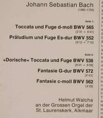 Bach,Johann Sebastian: Toccata & Fuge BWV 565/Präludium, D.Gr. Resonance(2535 126), D Ri, 1963 - LP - L3048 - 5,00 Euro