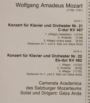 Mozart,Wolfgang Amadeus: Klavierkonzerte Nr.21 & 22 (62), D.Gr. Resonance(2535 317), D, 1978 - LP - L3136 - 6,00 Euro