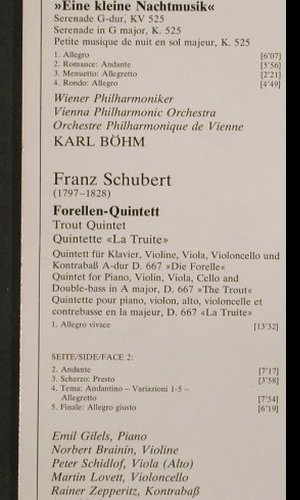Mozart,Wolfgang Amadeus/Schubert: Eine Kleine Nachtmusik/Forellenquin, Deutsche Gramophon(2536 381), D, 1977 - LP - L3150 - 6,50 Euro