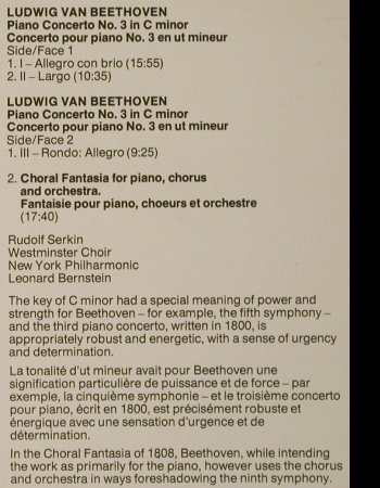 Beethoven,Ludwig van: Klavierkonzert Nr.3 C-Moll op.37, CBS(61917), NL, 1978 - LP - L3159 - 7,50 Euro