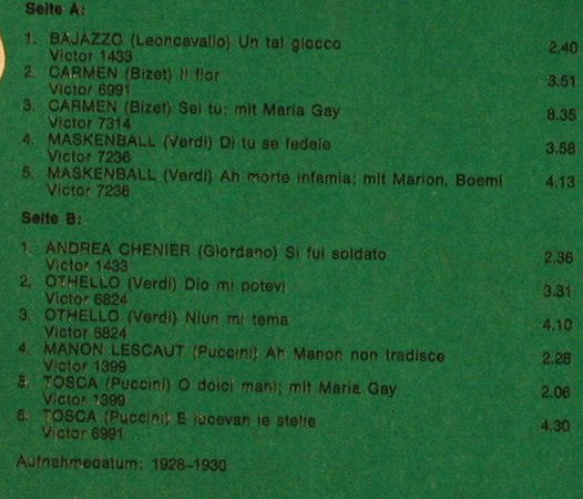 Zenatello,Giovanni: Historische Aufnahmen, Discophilia(DIS/KG-Z-1), D,  - LP - L3177 - 6,50 Euro