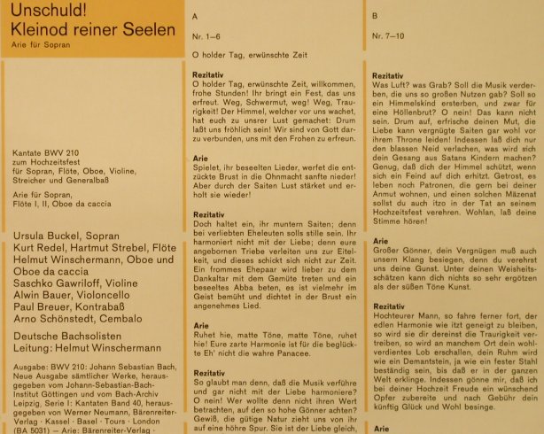 Bach,Johann Sebastian: Kantaten BWV 210, SDG(610 201), D, 1976 - LP - L3263 - 7,50 Euro