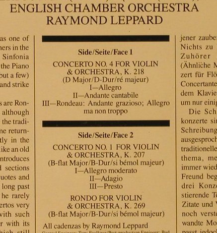Mozart,Wolfgang Amadeus: Violinkonzerte Nr.1 & 4, K.207,218, CBS Masterworks(M 44503), D, 1988 - LP - L3283 - 6,00 Euro