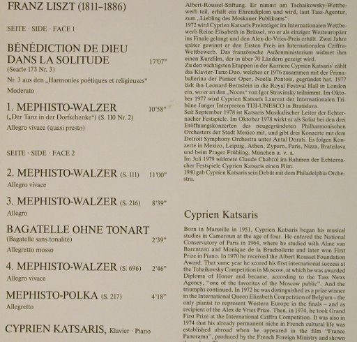 Liszt,Franz: Klavierwerke - Cyprien Katsaris, Telefunken(6.42829 AW), D, Foc, 1980 - LP - L3319 - 6,00 Euro
