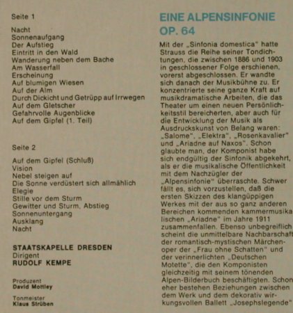 Strauss,Richard: Eine Alpensinfonie, op.64, EMI(64 488), D, 1973 - LP - L3338 - 6,00 Euro