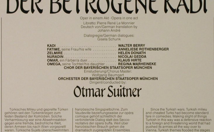 Gluck,Christoph Willibald: Der Betrogene Kadi(1975), Foc, EMI(29 1260 1), D, 1987 - LP - L3360 - 7,50 Euro
