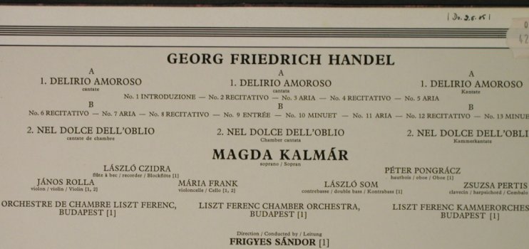 Händel,Georg Friedrich: Cantatas, Dilirio Amoroso, Fidelio(FL 3346), H, m-/VG+,  - LP - L3361 - 5,00 Euro